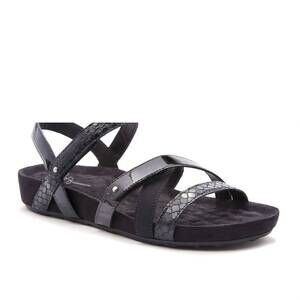 NEW ROS HOMMERSON women's pool sandal in black textured multi leather